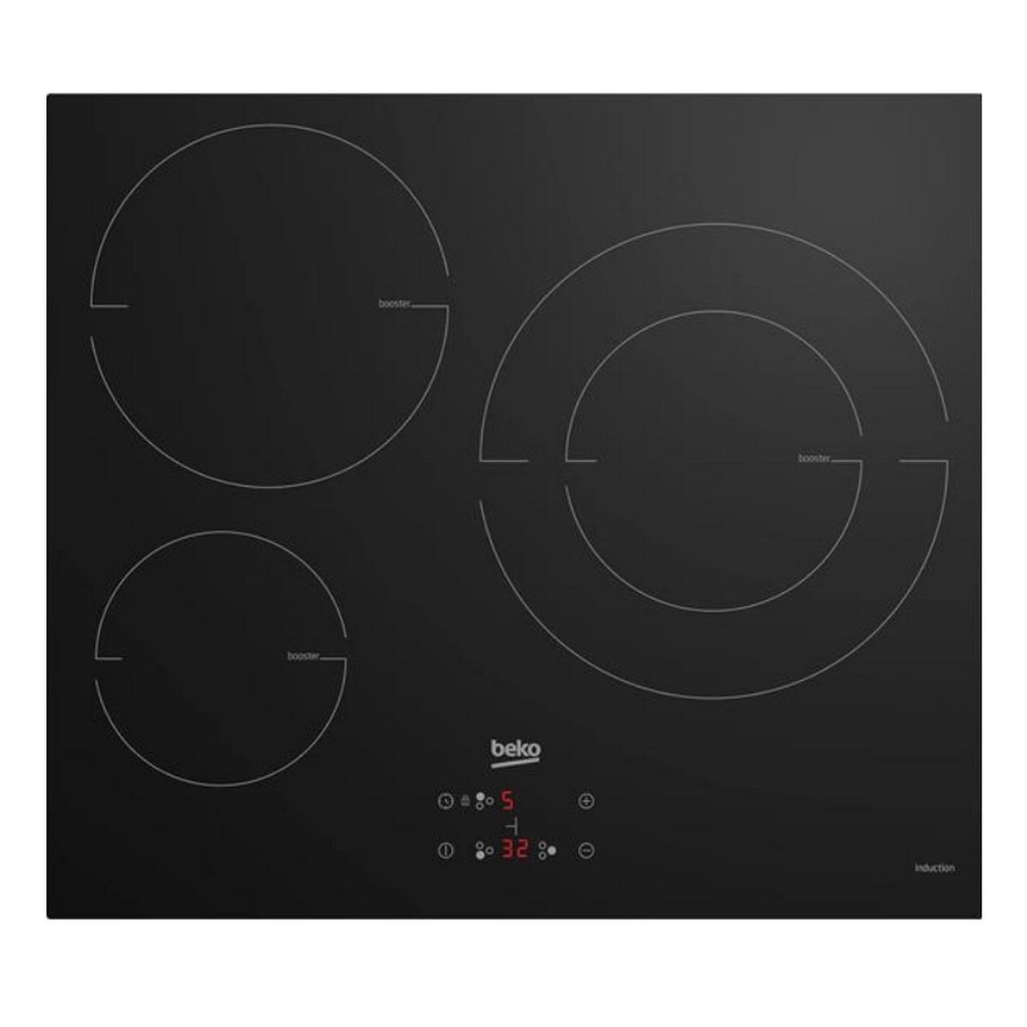 Beko Table de cuisson induction 60cm 3 feux 7200w noir - hii63402mt