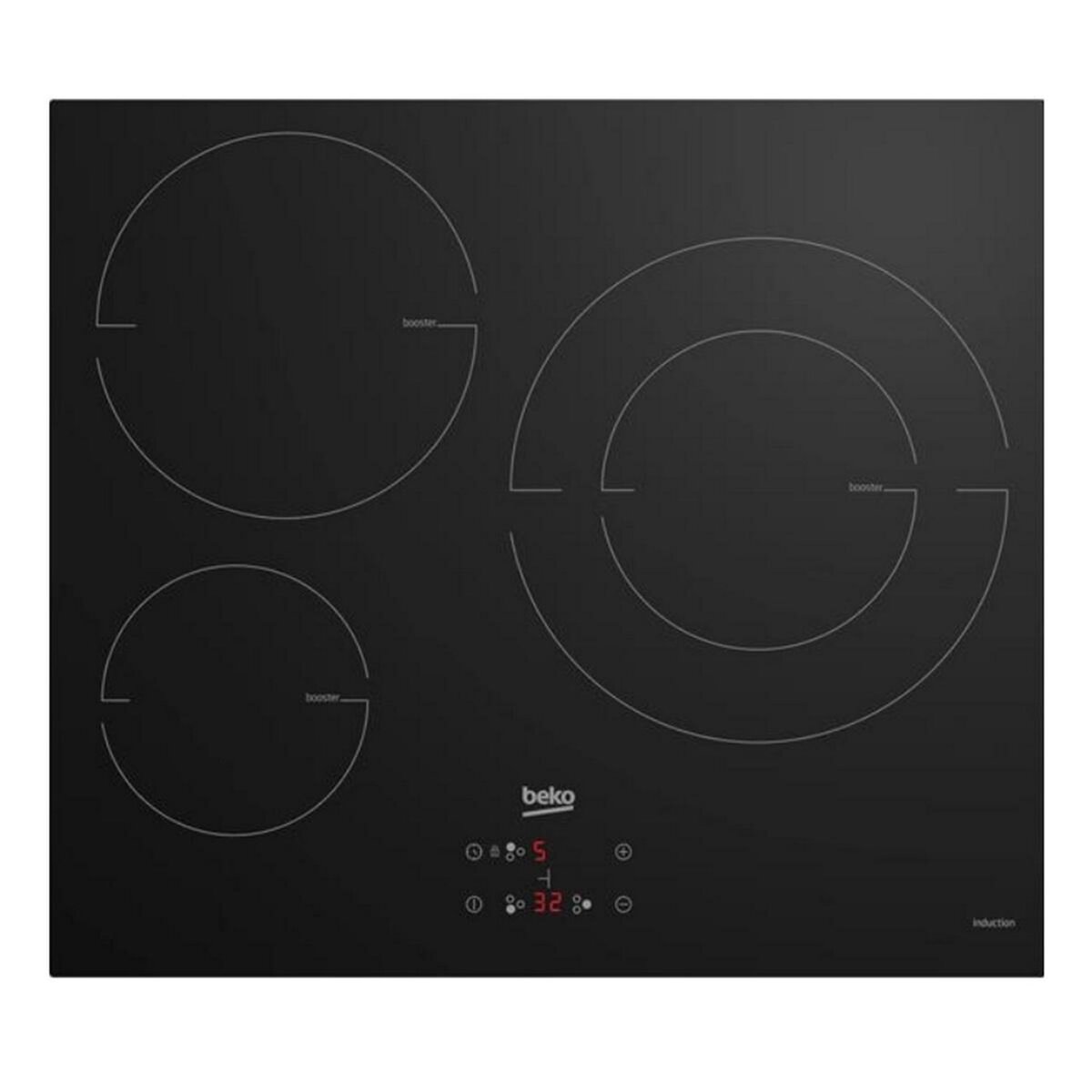 Beko Table de cuisson induction 60cm 3 feux 7200w noir - HII63402MT
