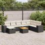 Voir la diapositive 1 : VIDAXL Salon de jardin 9 pcs avec coussins noir resine tressee