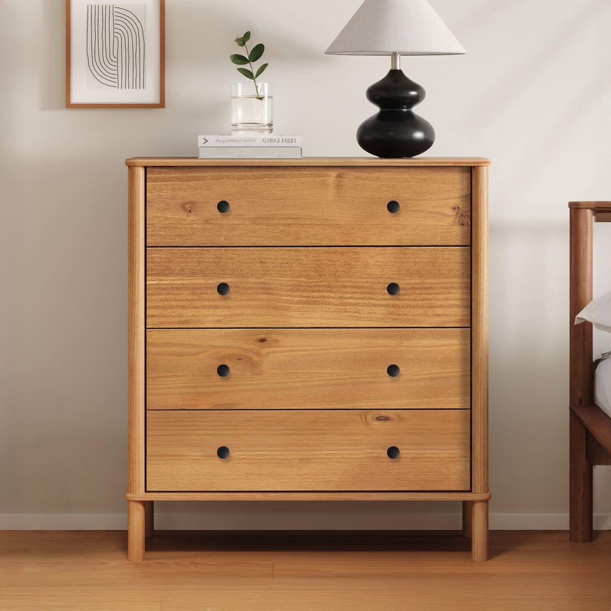 IDIMEX Commode APOANA 4 tiroirs en bois massif