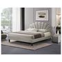 Voir la diapositive 2 : Habitat et Jardin Lit coquillage en velours  Manon  - 160 x 200 cm - Gris
