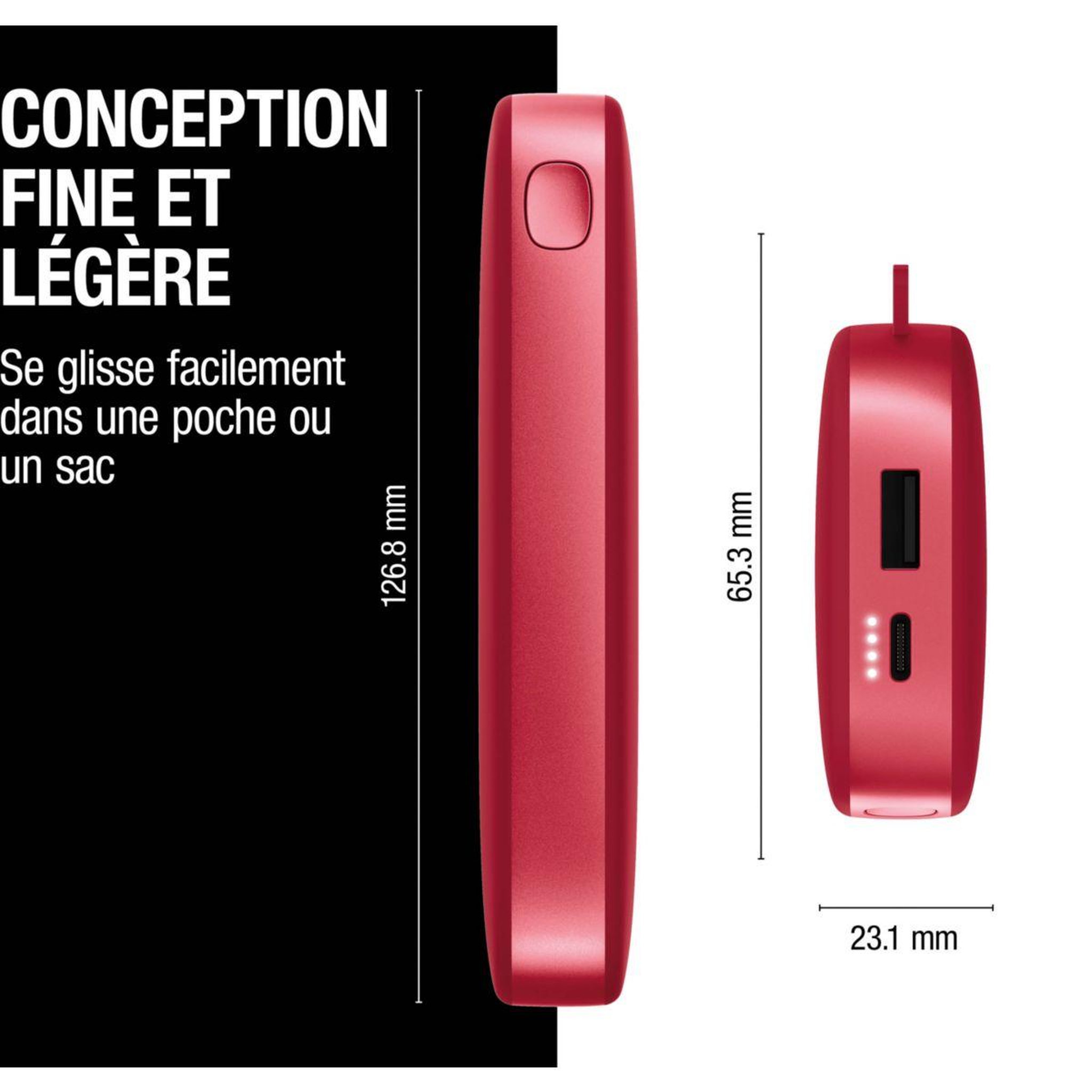 Voir la diapositive 3 : FRESH'N REBEL Batterie externe 12000mah usb-c ultra-rapide 20w rouge