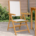 VIDAXL Chaises de jardin lot de 2 blanc creme bois acacia massif tissu