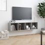 Voir la diapositive 4 : VIDAXL Bibliotheque/Meuble TV Gris beton 143x30x36 cm