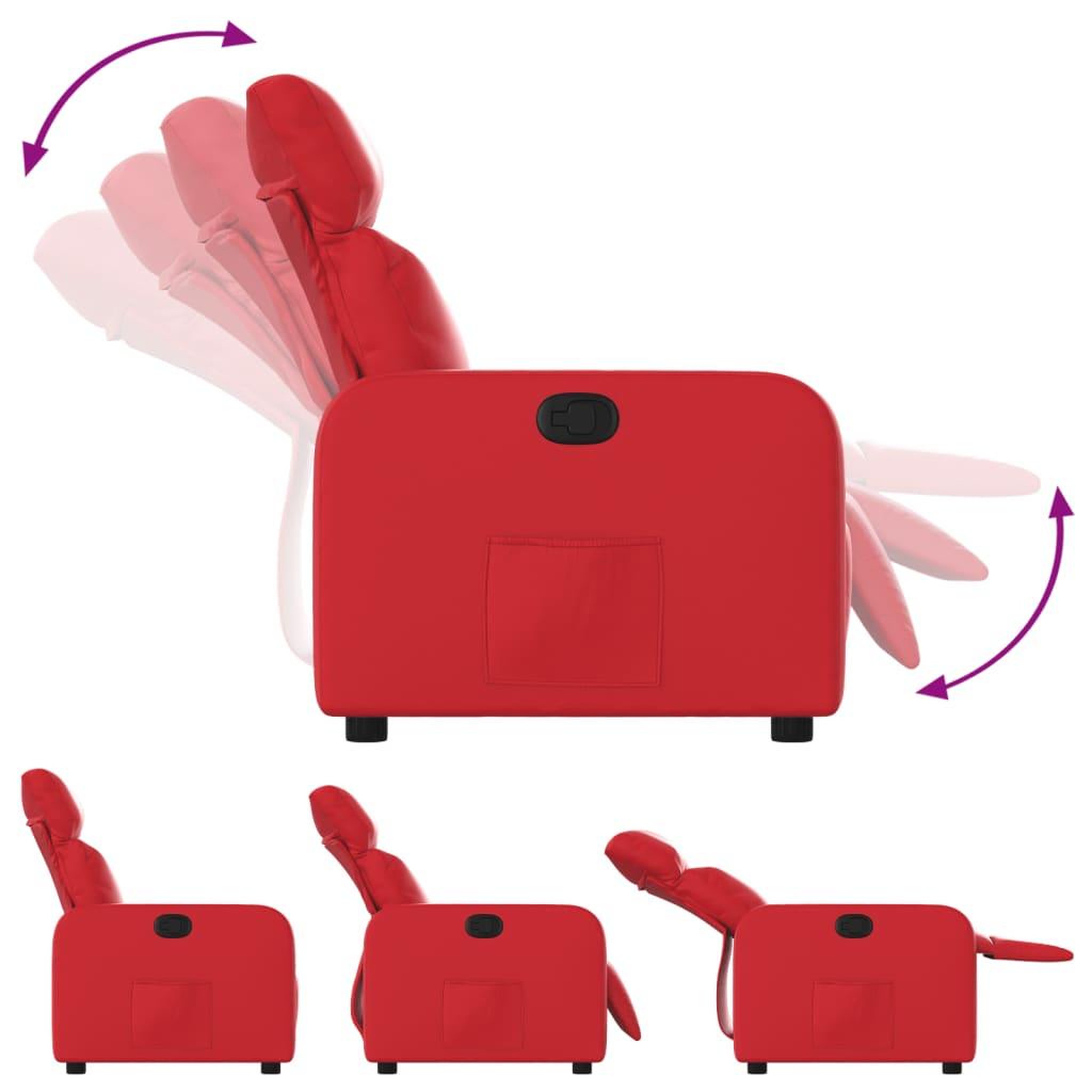 Voir la diapositive 4 : VIDAXL Fauteuil inclinable Rouge Similicuir