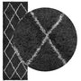 Voir la diapositive 3 : VIDAXL Tapis shaggy a poils longs moderne noir et creme 80x250 cm