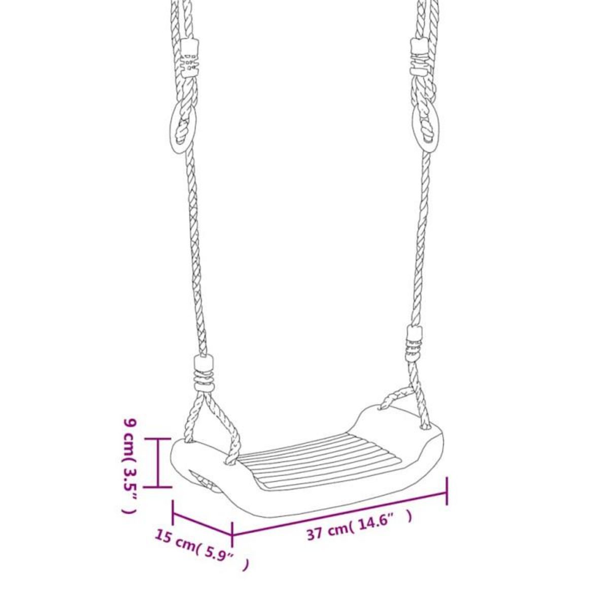 VIDAXL Sièges de balançoire avec cordes 2 pcs bleu 37x15 cm PE