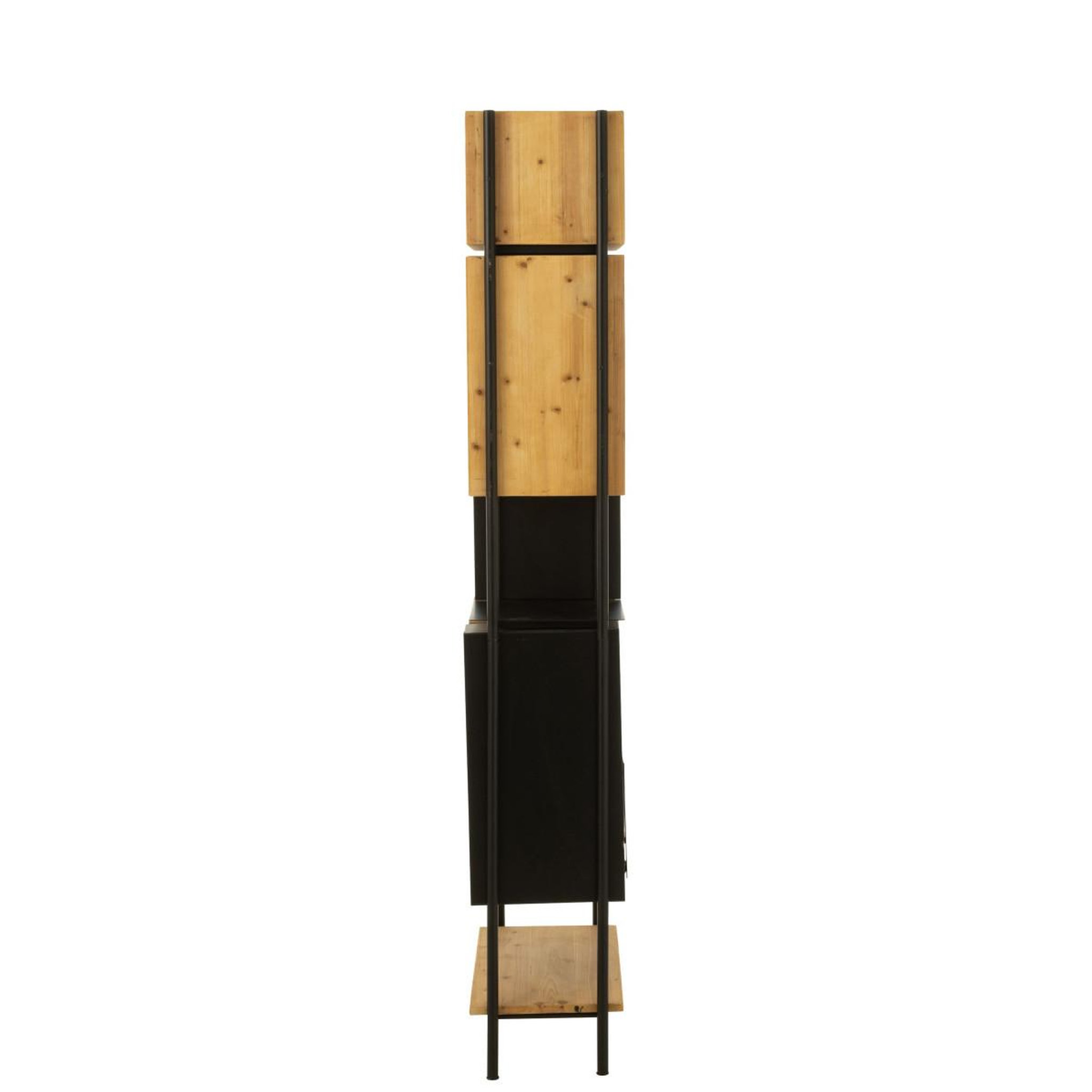Voir la diapositive 5 : J-LINE Étagère en Bois  Tina  65cm Noir & Naturel