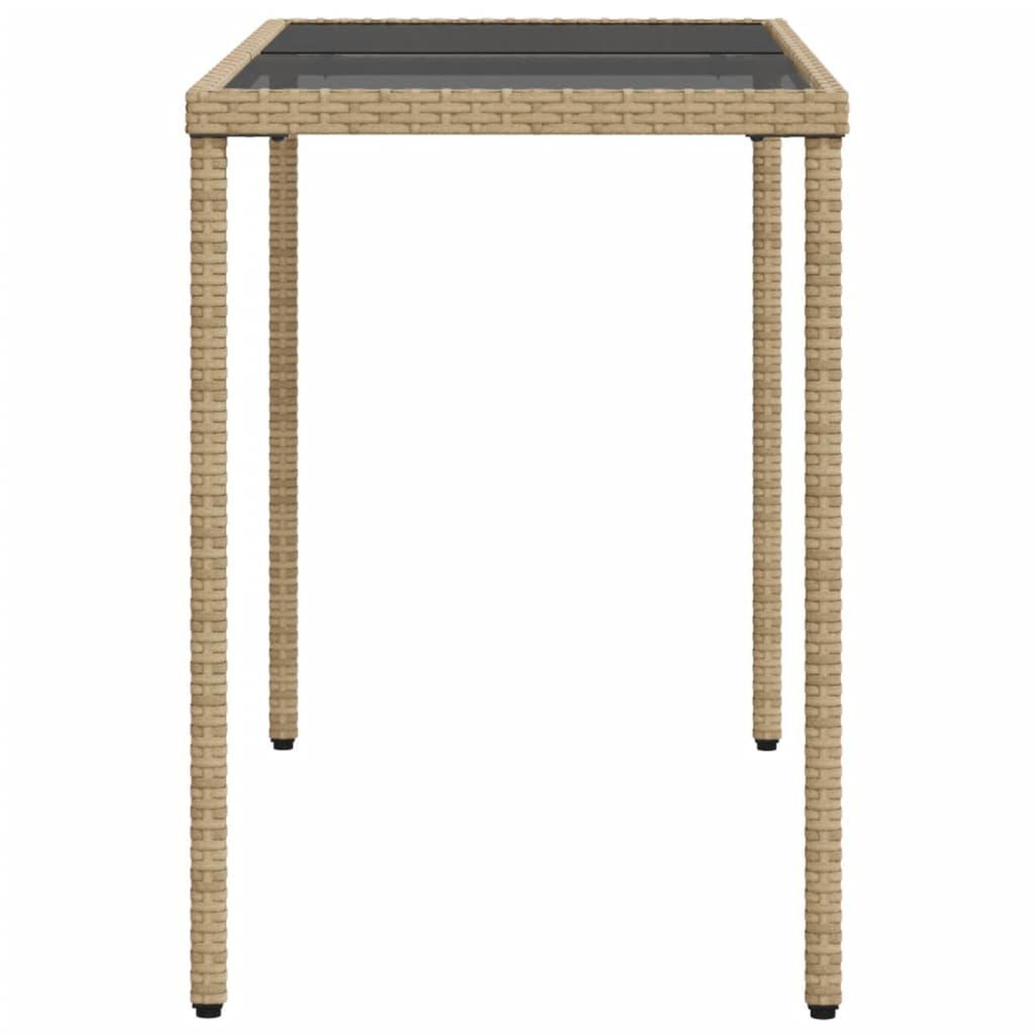 Voir la diapositive 5 : VIDAXL Table de jardin dessus en verre beige 115x54x74 cm poly rotin