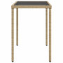 Voir la diapositive 5 : VIDAXL Table de jardin dessus en verre beige 115x54x74 cm poly rotin
