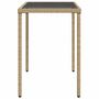 Voir la diapositive 5 : VIDAXL Table de jardin dessus en verre beige 115x54x74 cm poly rotin