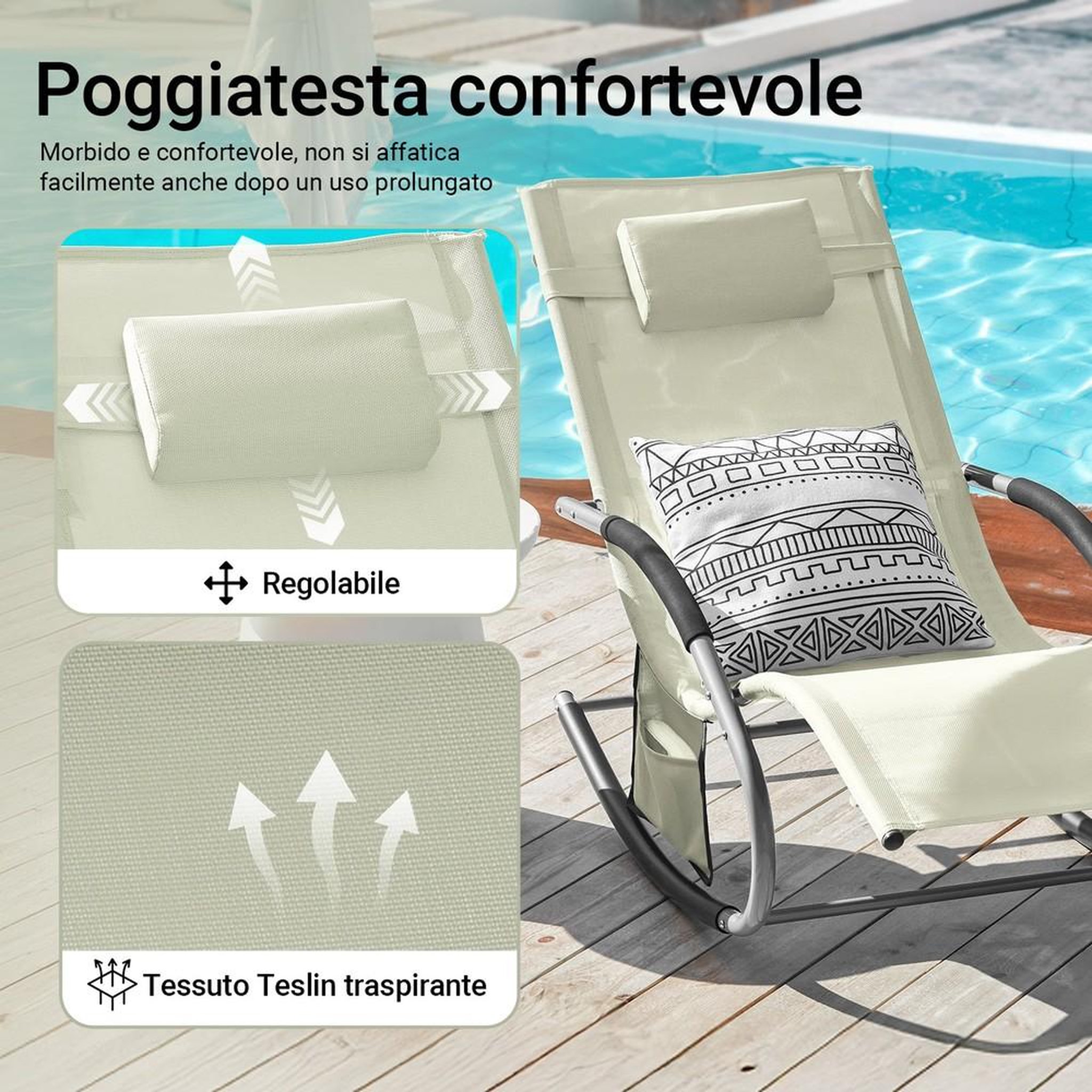 Voir la diapositive 5 : SOBUY SoBuy - Lot de 2 chaises à bascule pour jardin - Moderne - OGS28X2