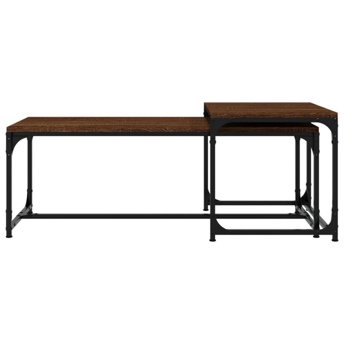 VIDAXL Tables basses 2 pcs Chene marron Bois d'ingenierie
