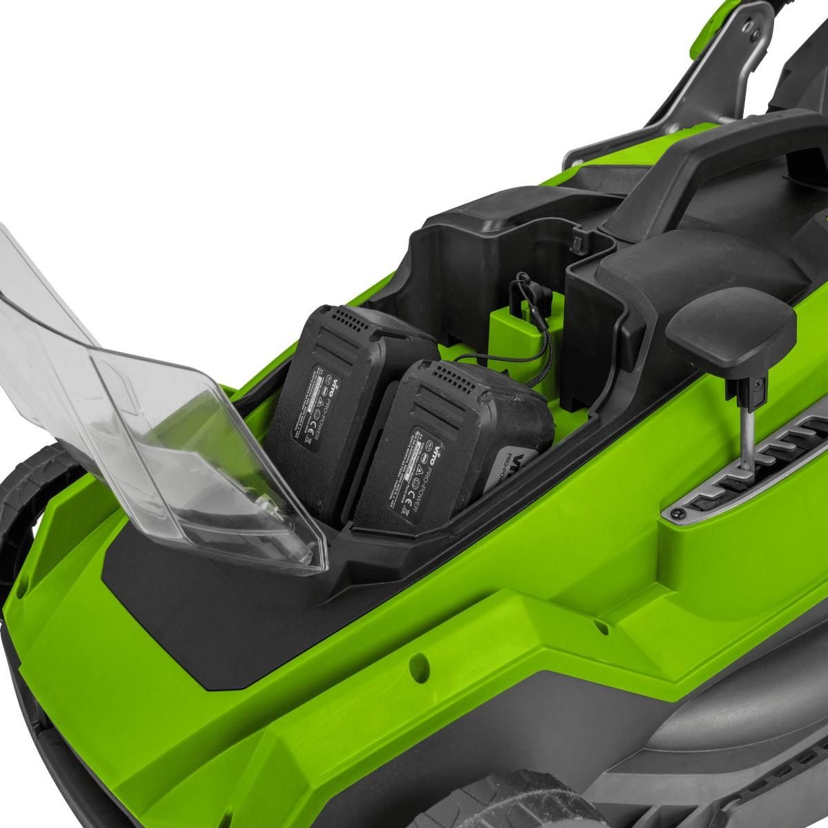 VITO Tondeuse à gazon 40V - 2 Batteries lithium 3.0Ah Chargeur double Moteur Brushless 600m2 VITO