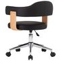 Voir la diapositive 5 : VIDAXL Chaise pivotante de bureau Noir Bois courbe et similicuir