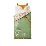 Petit Béguin Housse de couette enfant + taie d'oreiller en flanelle Dumbea. Coloris disponibles : Vert