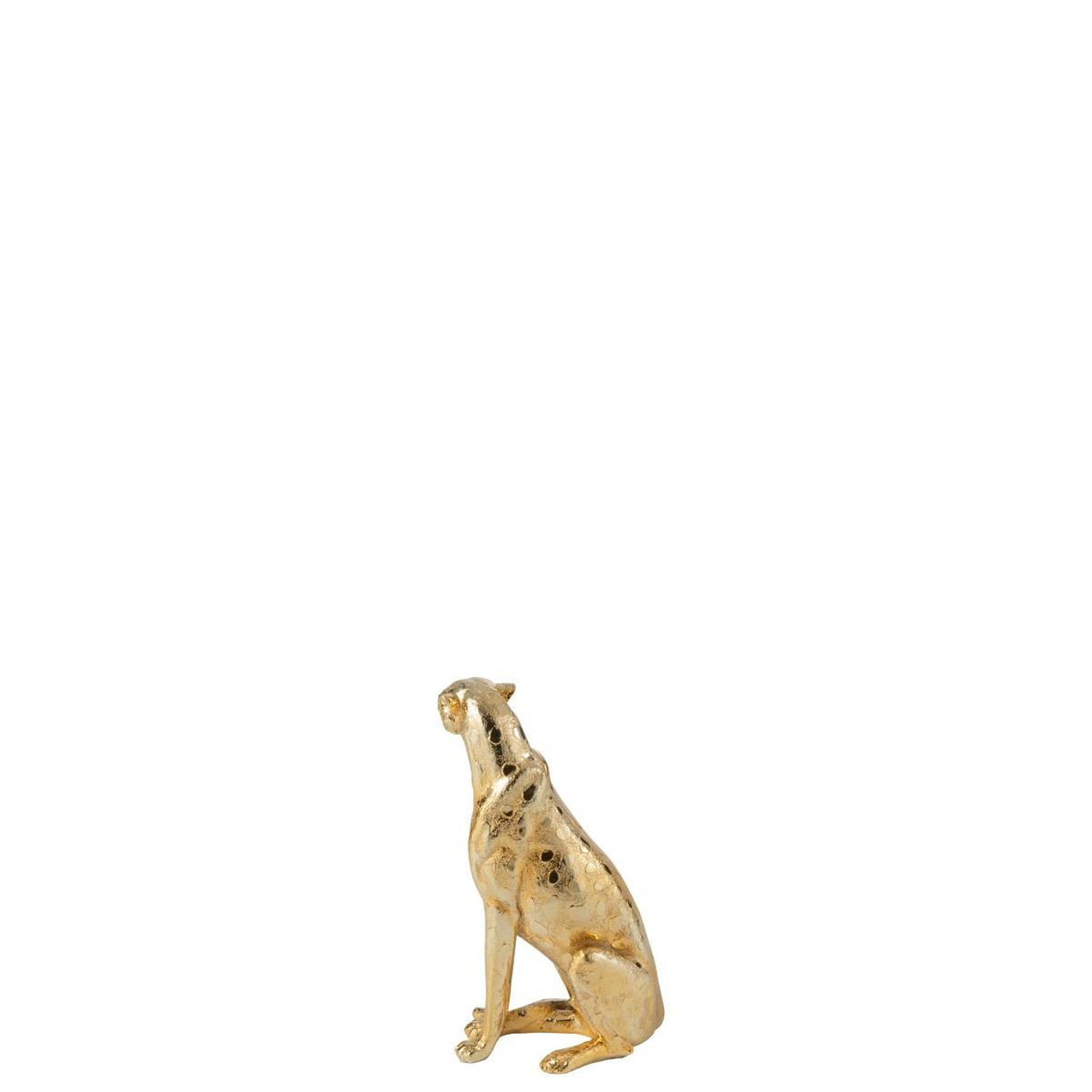Voir la diapositive 4 : J-LINE Statuette léopard assis  odis  37cm doré