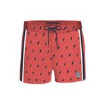 FREEGUN Boardshort soft touch garçon ceinture plate Flash. Coloris disponibles : Rouge