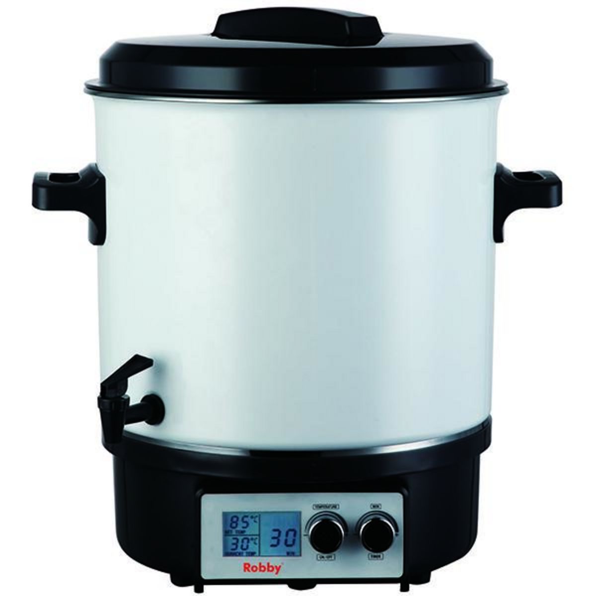 Robby Stérilisateur de bocaux électrique avec écran lcd robinet et minuteur 27l 1800w - steri pro lcd
