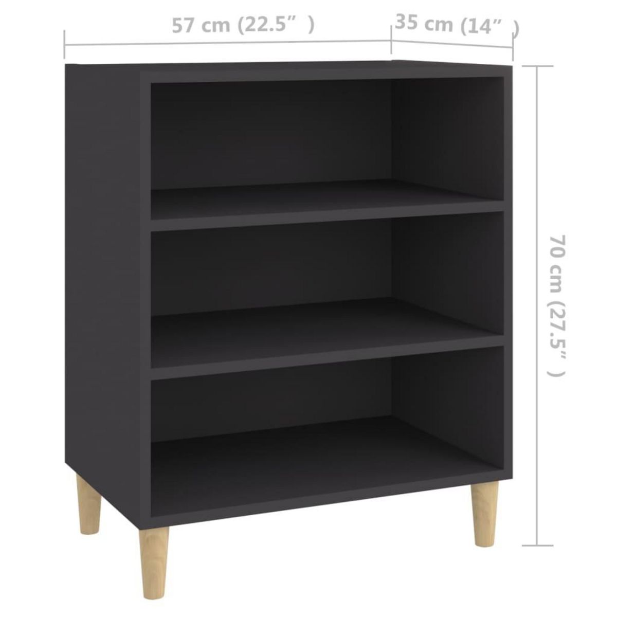 VIDAXL Buffet gris 57x35x70 cm bois d'ingenierie