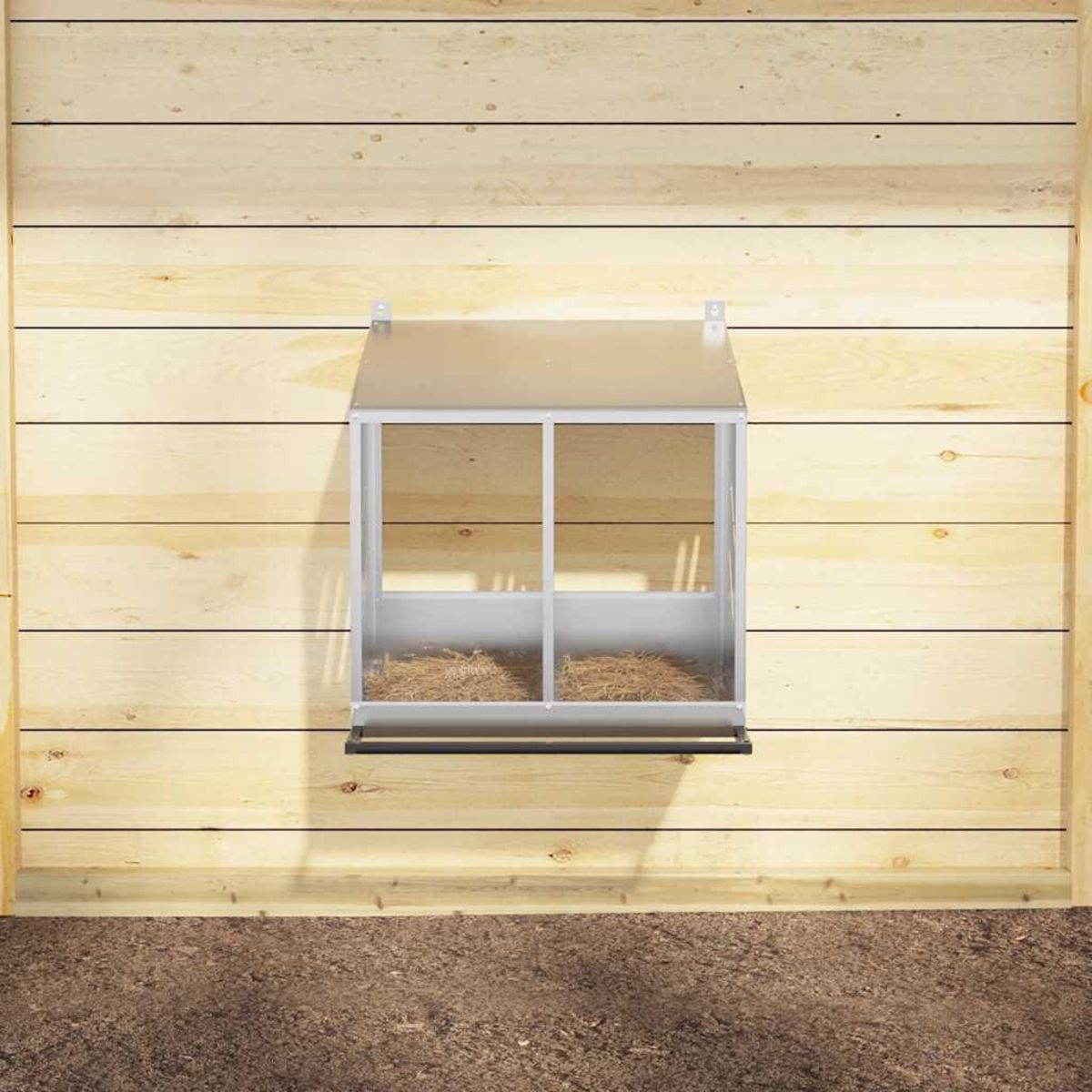 VIDAXL Nichoir de poules avec 2 compartiments metal argente galvanise