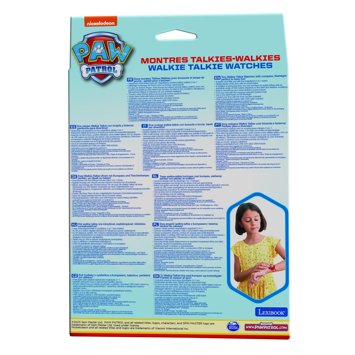 Lexibook Montre digitale talkie-walkie Pat Patrouille portée 200 m