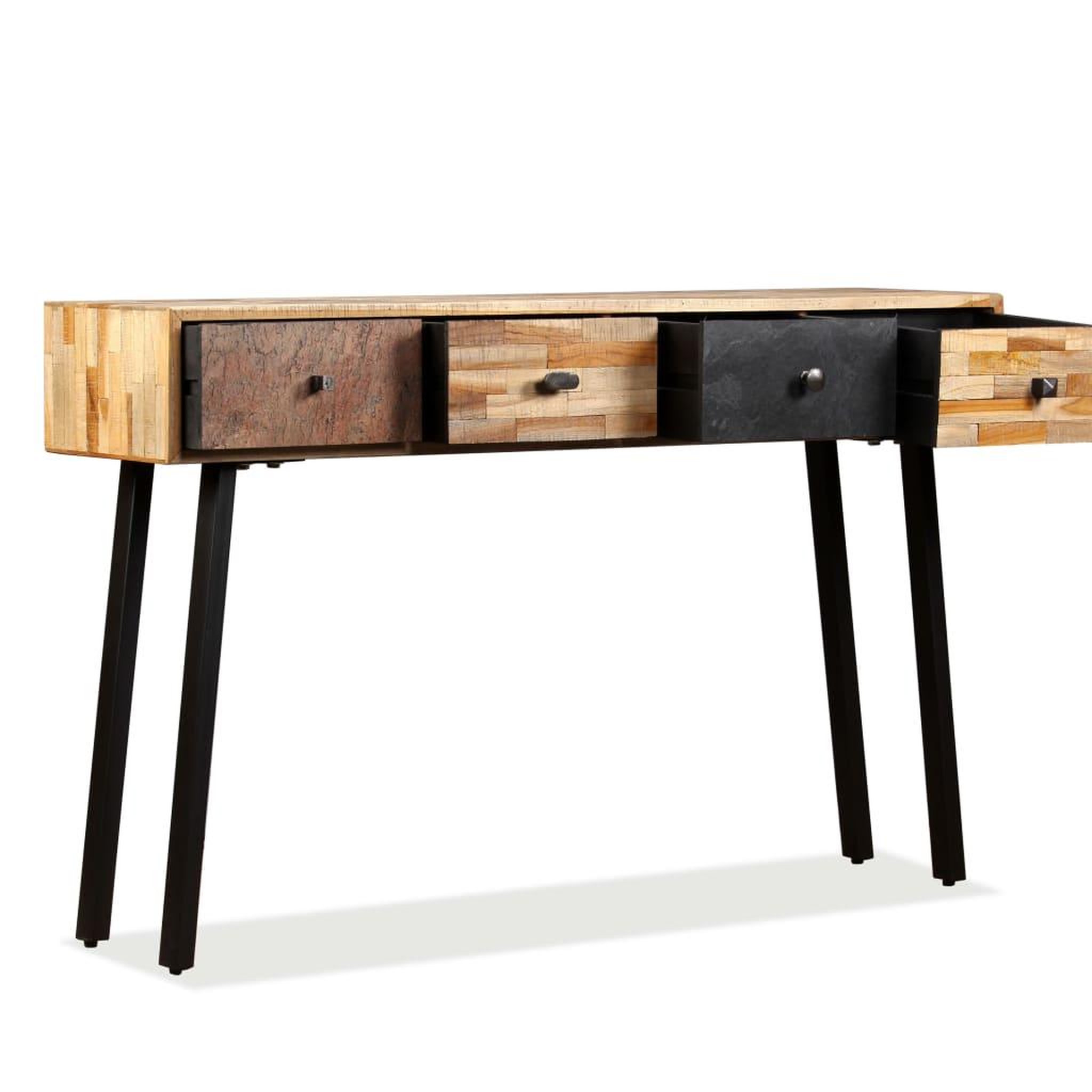 Voir la diapositive 5 : VIDAXL Table console teck massif de recuperation 120 x 30 x 76 cm