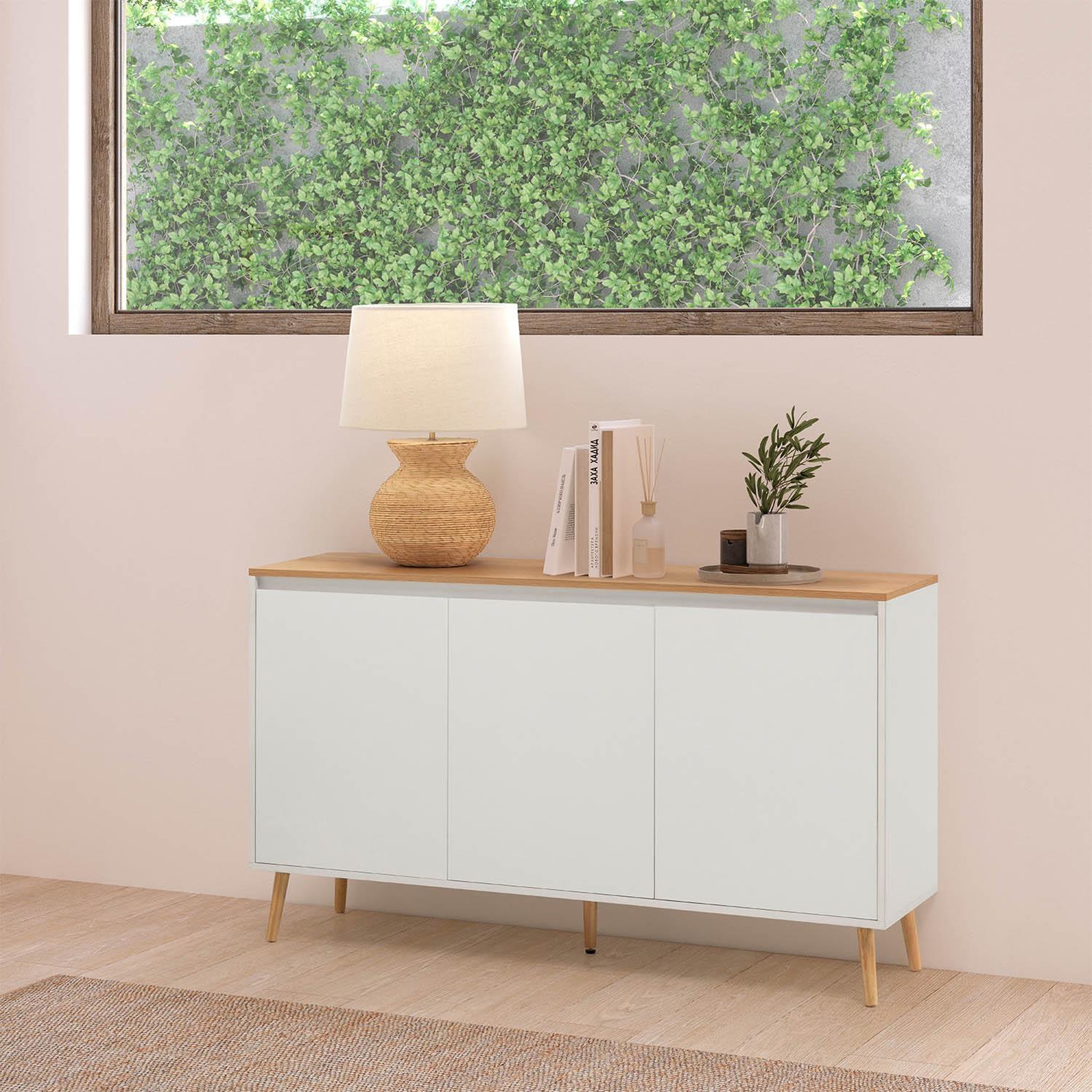 Voir la diapositive 2 : VS VENTA-STOCK Buffet Desi 3 portes couleur Blanc