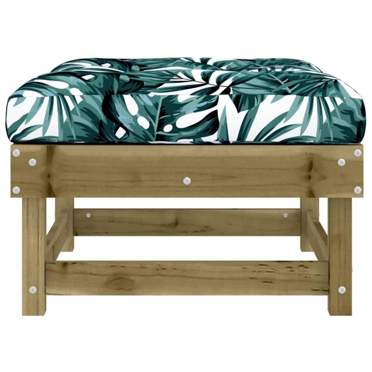 VIDAXL Repose-pied de jardin avec coussin bois de pin impregne
