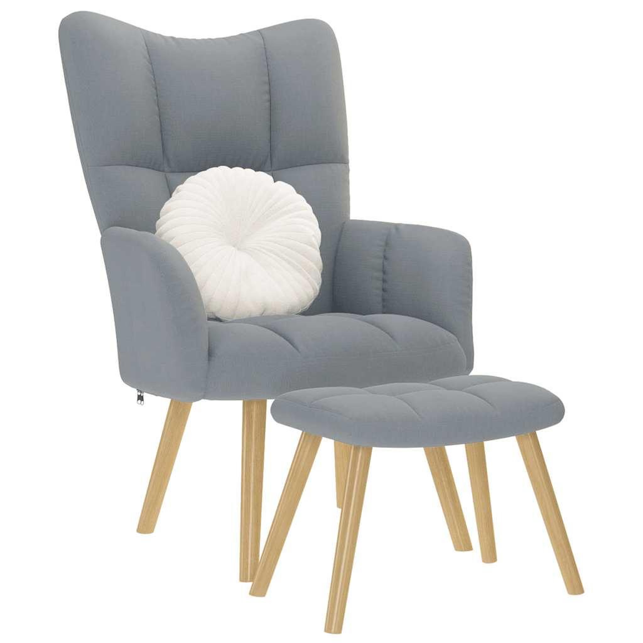 VIDAXL Chaise de relaxation avec repose-pied Gris clair Tissu