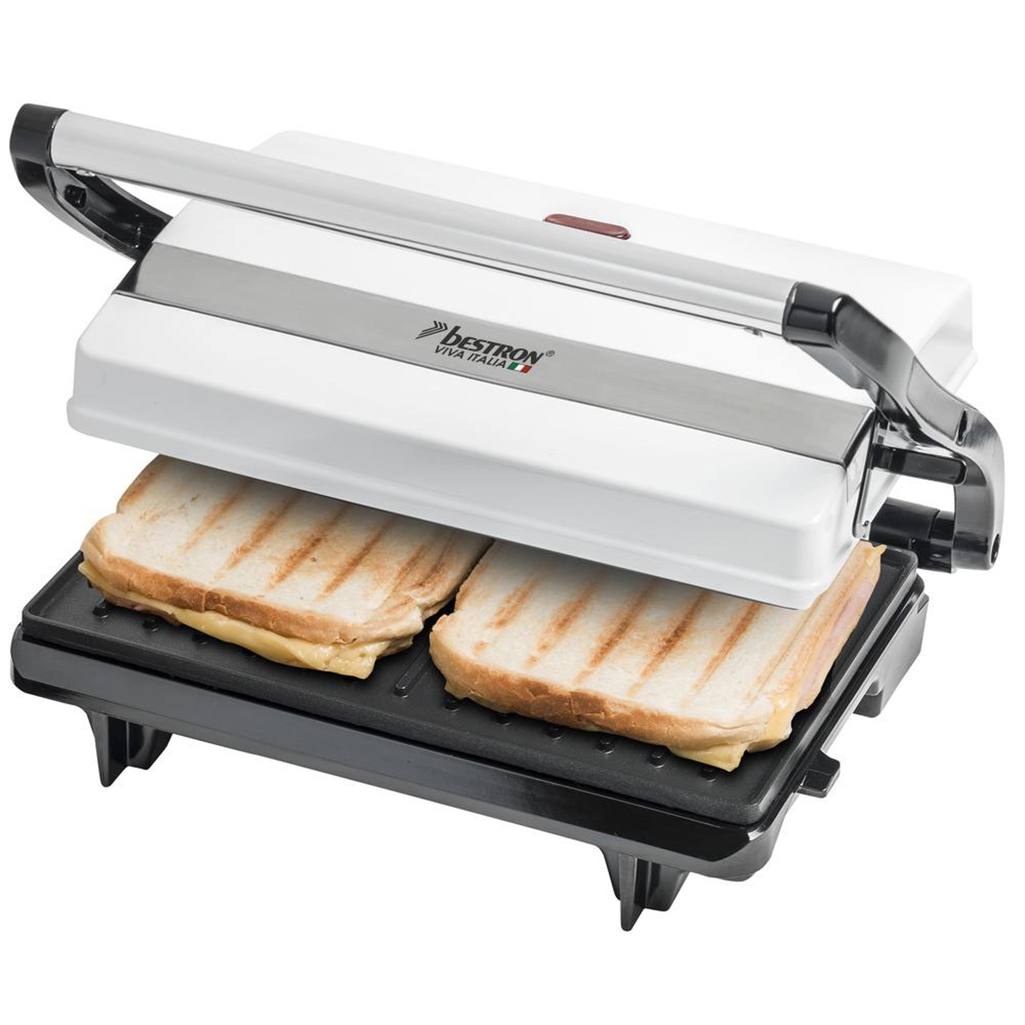 Voir la diapositive 3 : Bestron Gril viande et panini 700w blanc - APM123W