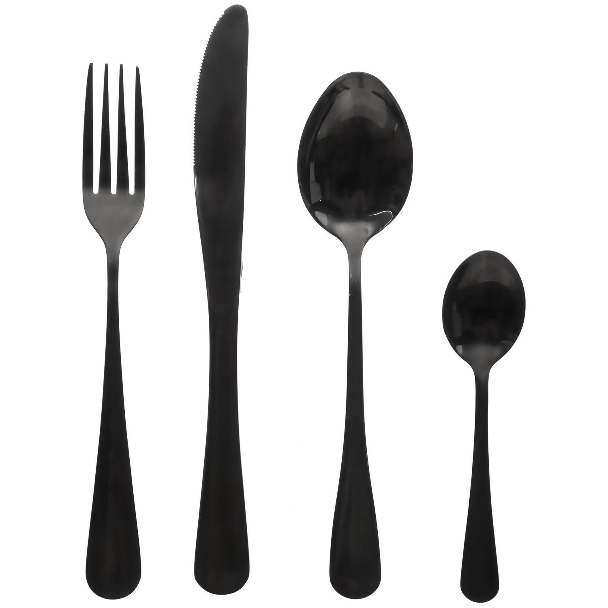 Voir la diapositive 2 : TOILINUX Lot de 3 Ménagères Shadow en Acier Inoxydable - 48 Couverts - Noir