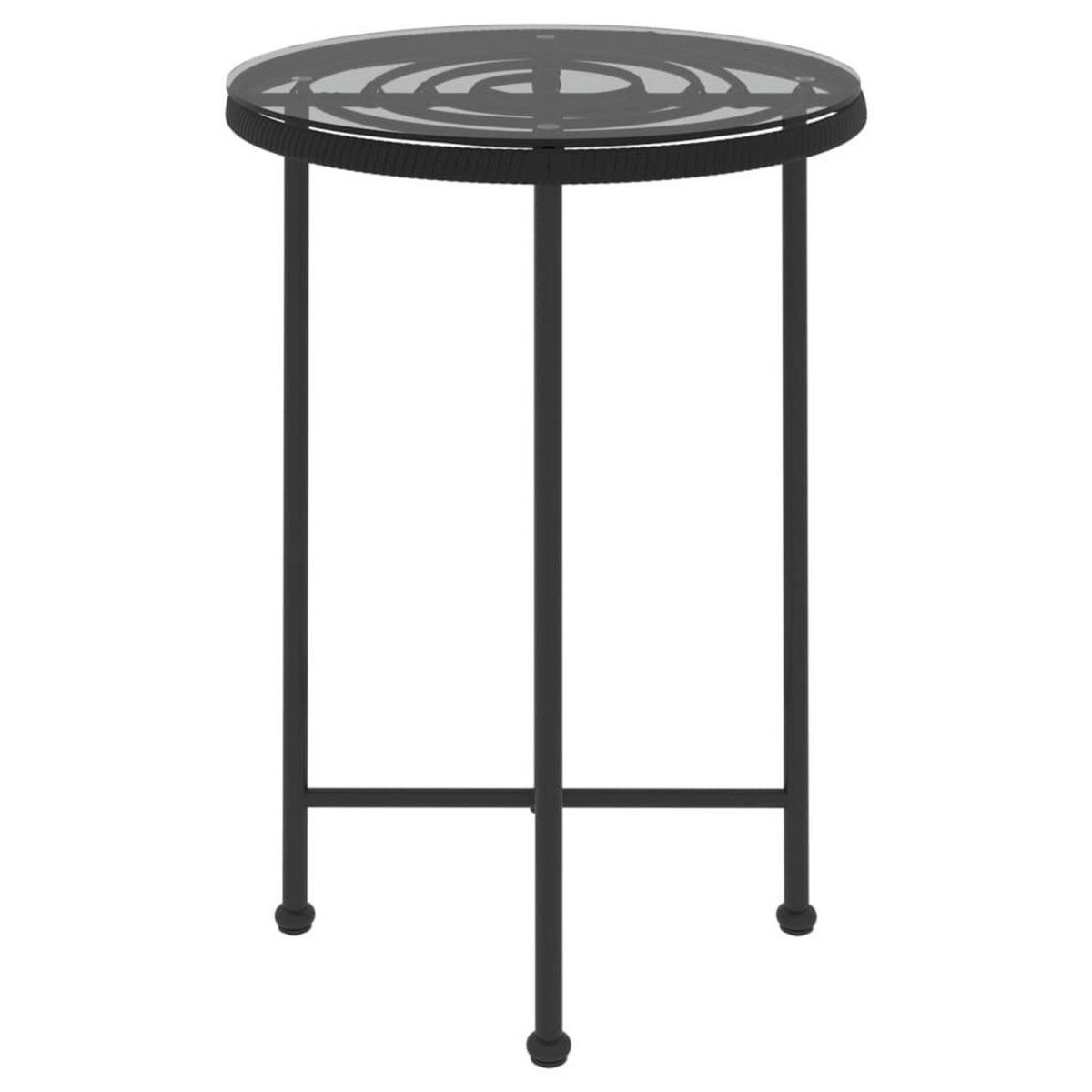 VIDAXL Table de salle a manger Noir Ø55 cm Verre trempe et acier