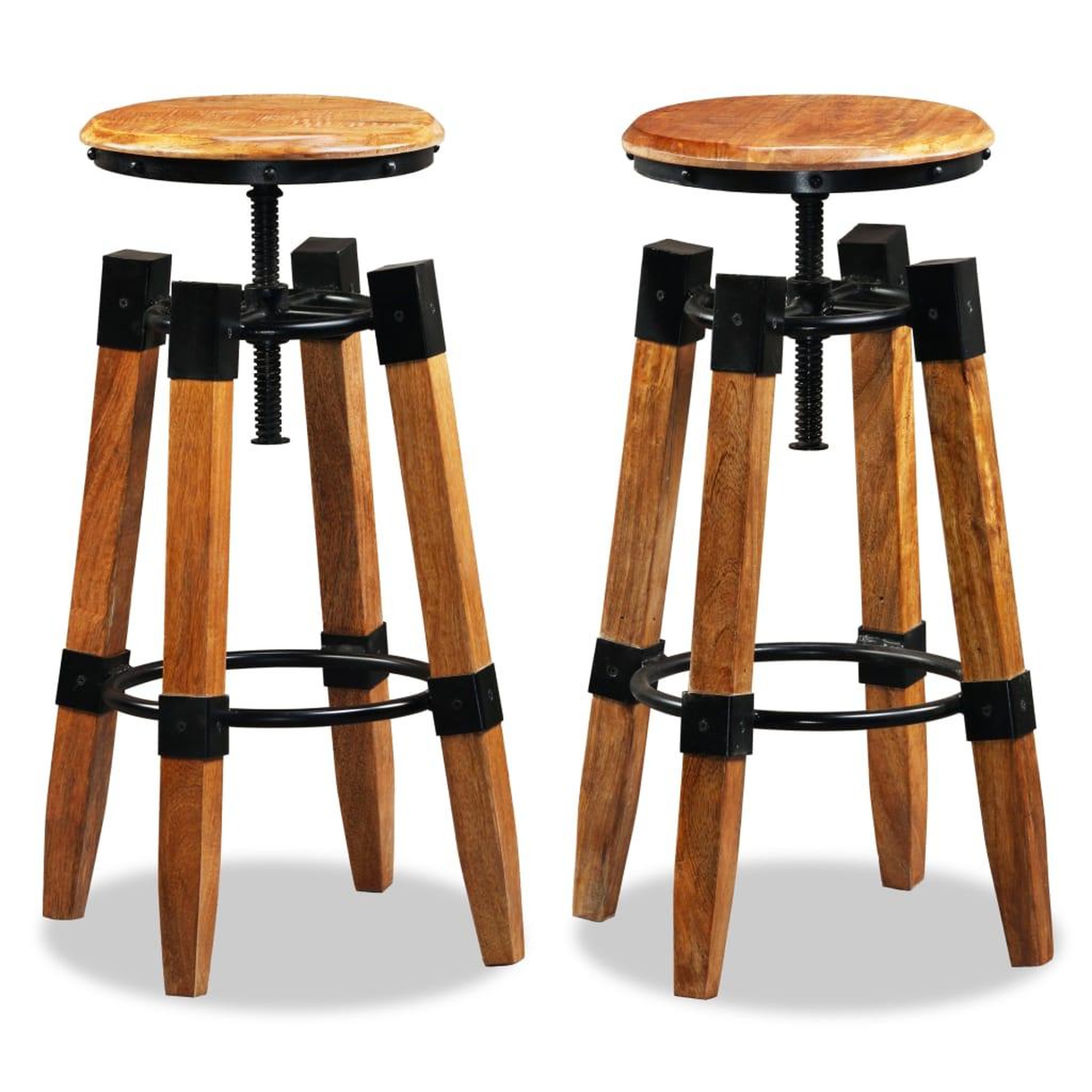 Voir la diapositive 4 : VIDAXL Tabourets de bar lot de 2 bois de manguier massif