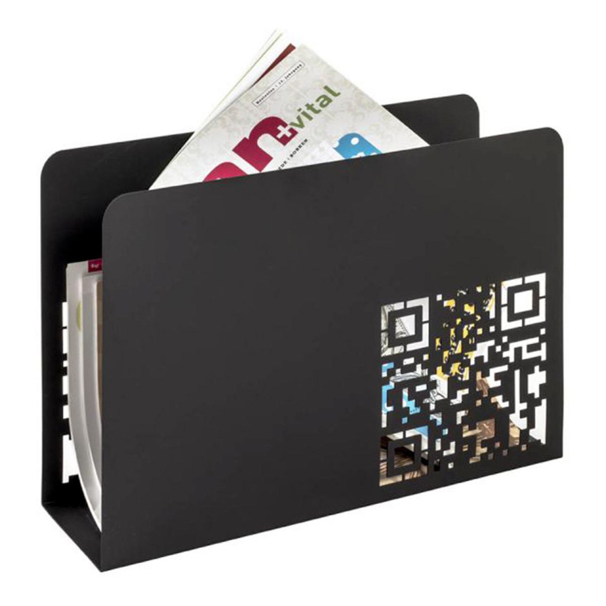 Paris Prix Porte-revues en métal  qr code  35cm noir