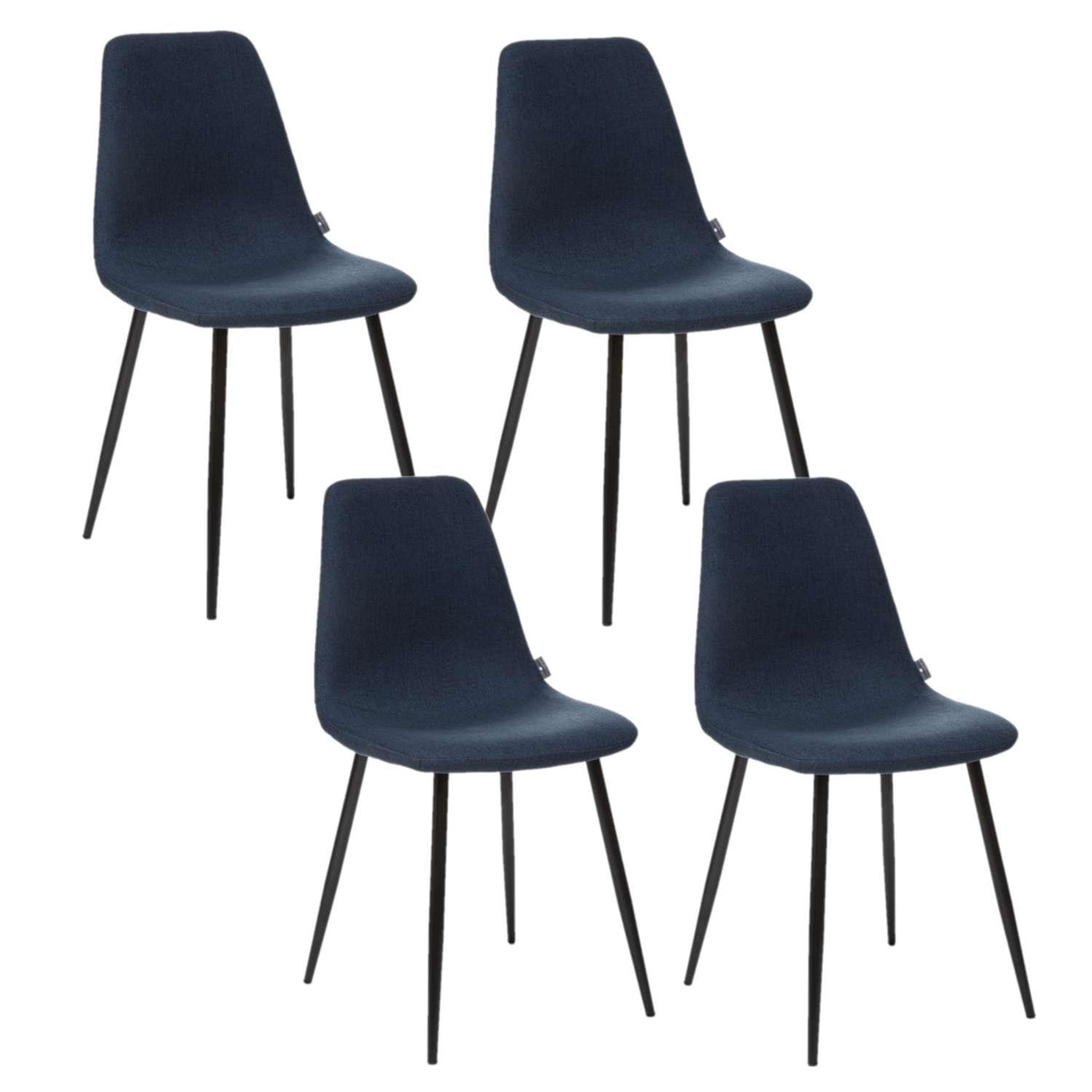 Voir la diapositive 1 : TOILINUX Lot de 4 chaises avec pieds en métal nokas
