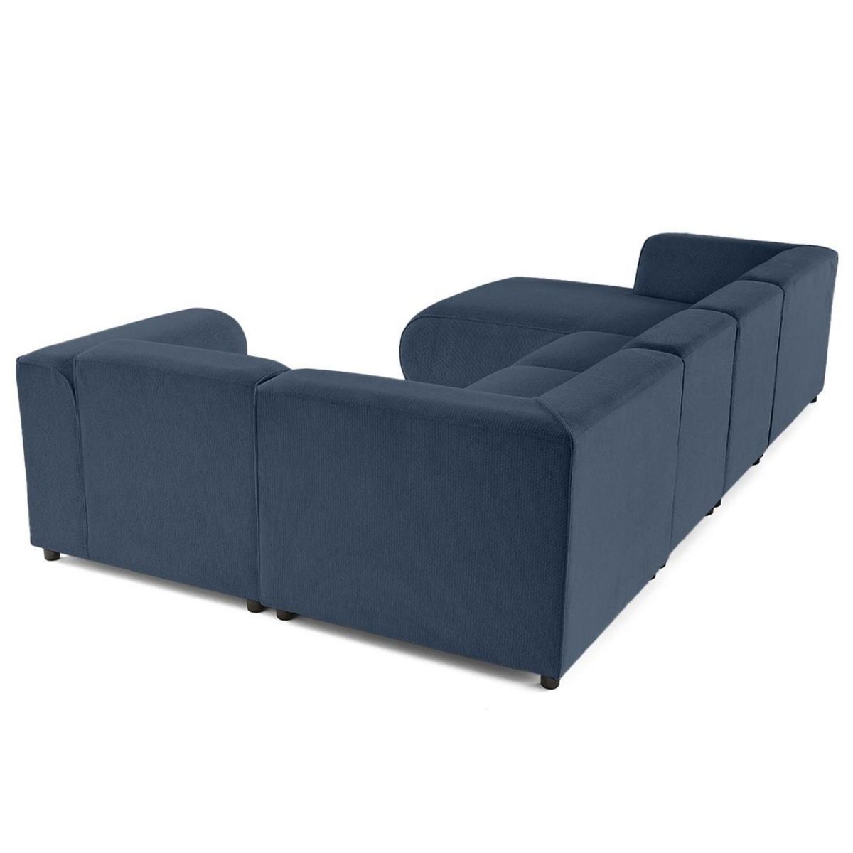 LISA DESIGN Suaro - canapé modulable panoramique d'angle droit 7 places en tissu texturé