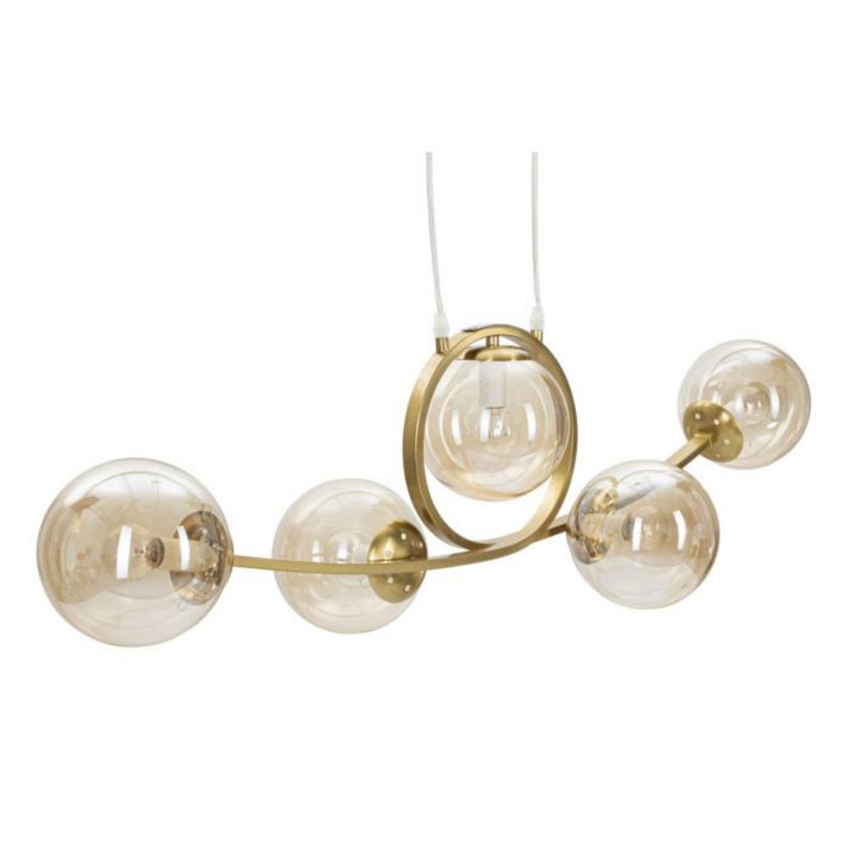 Paris Prix Lampe Suspension 5 Sphères  Japan  100cm Or