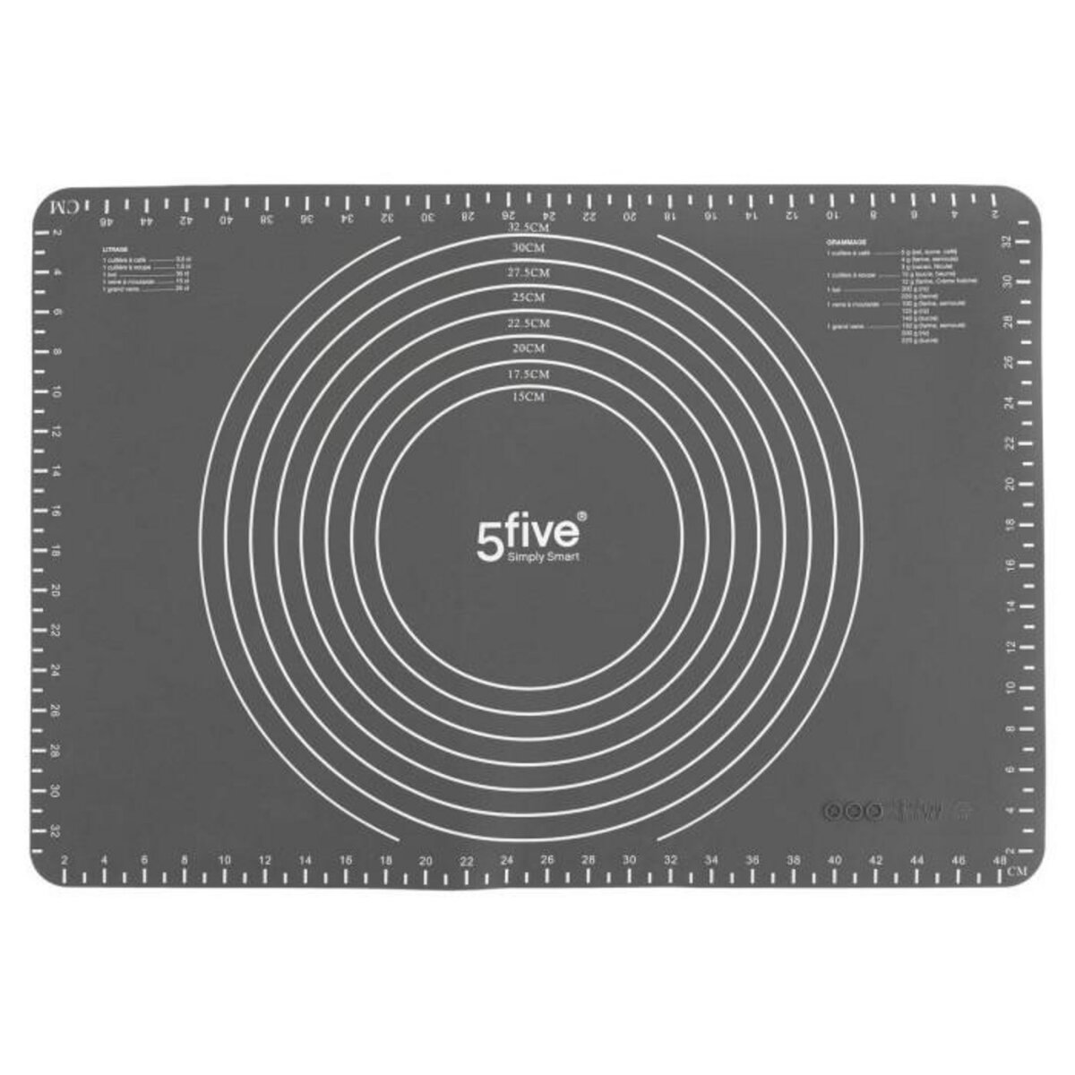 FIVE Tapis de Mesure  Silicone  35x49cm Gris