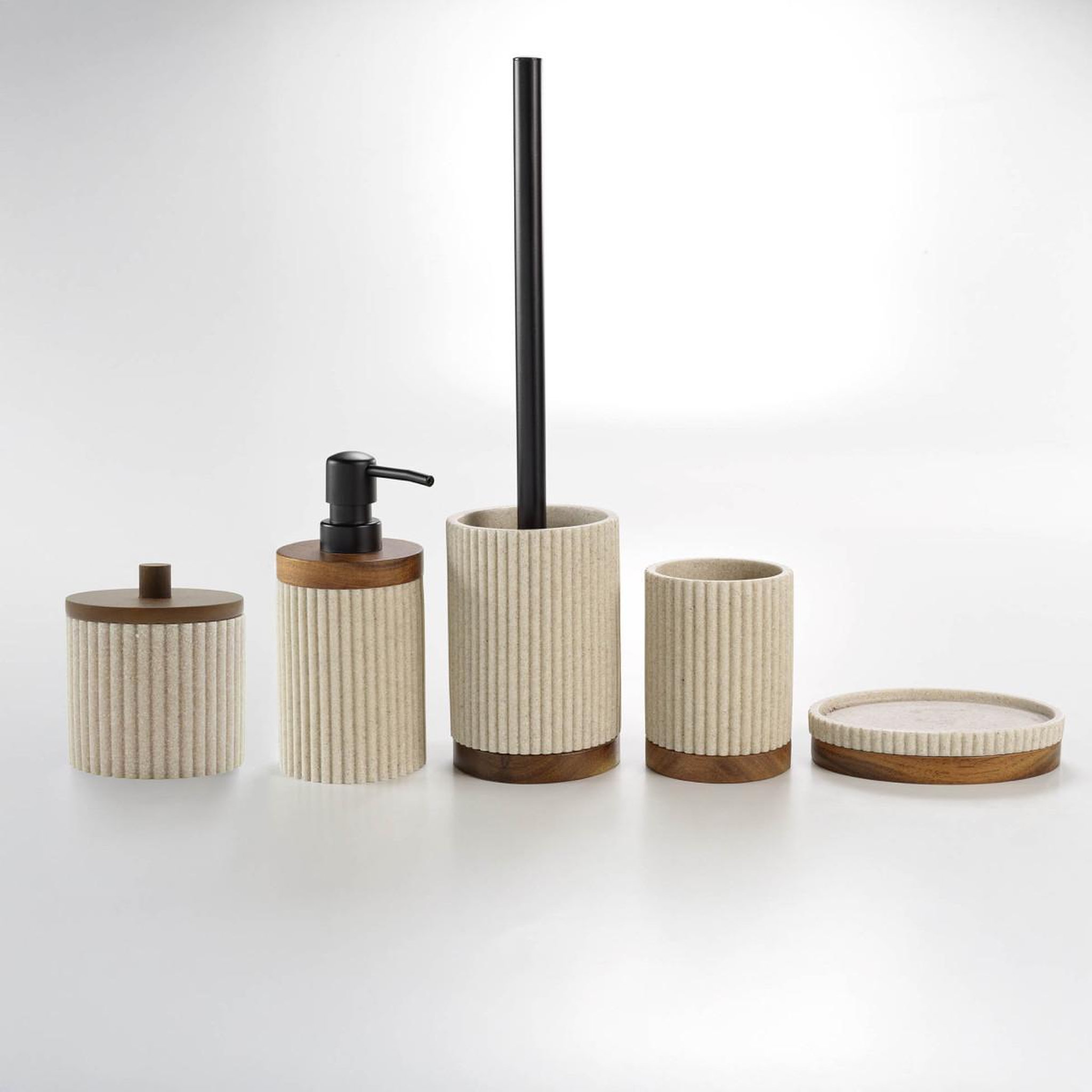 Voir la diapositive 4 : Douceur d'Intérieur Pot à cotons design  niagara  10cm naturel