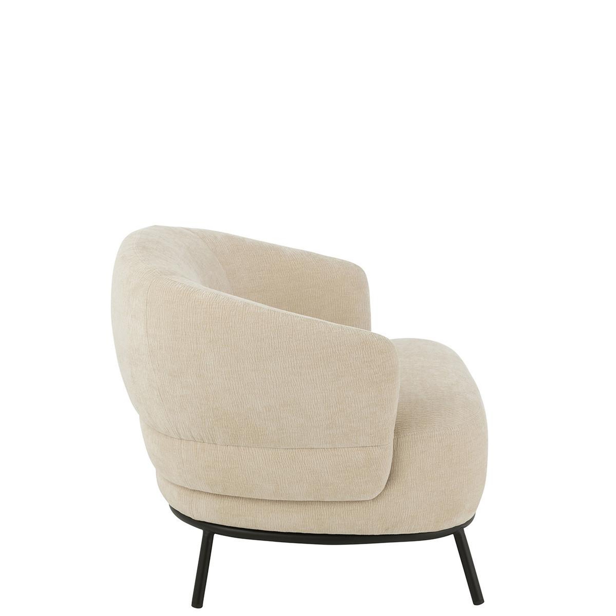 Voir la diapositive 3 : J-LINE Fauteuil Lounge  Mars  84cm Beige