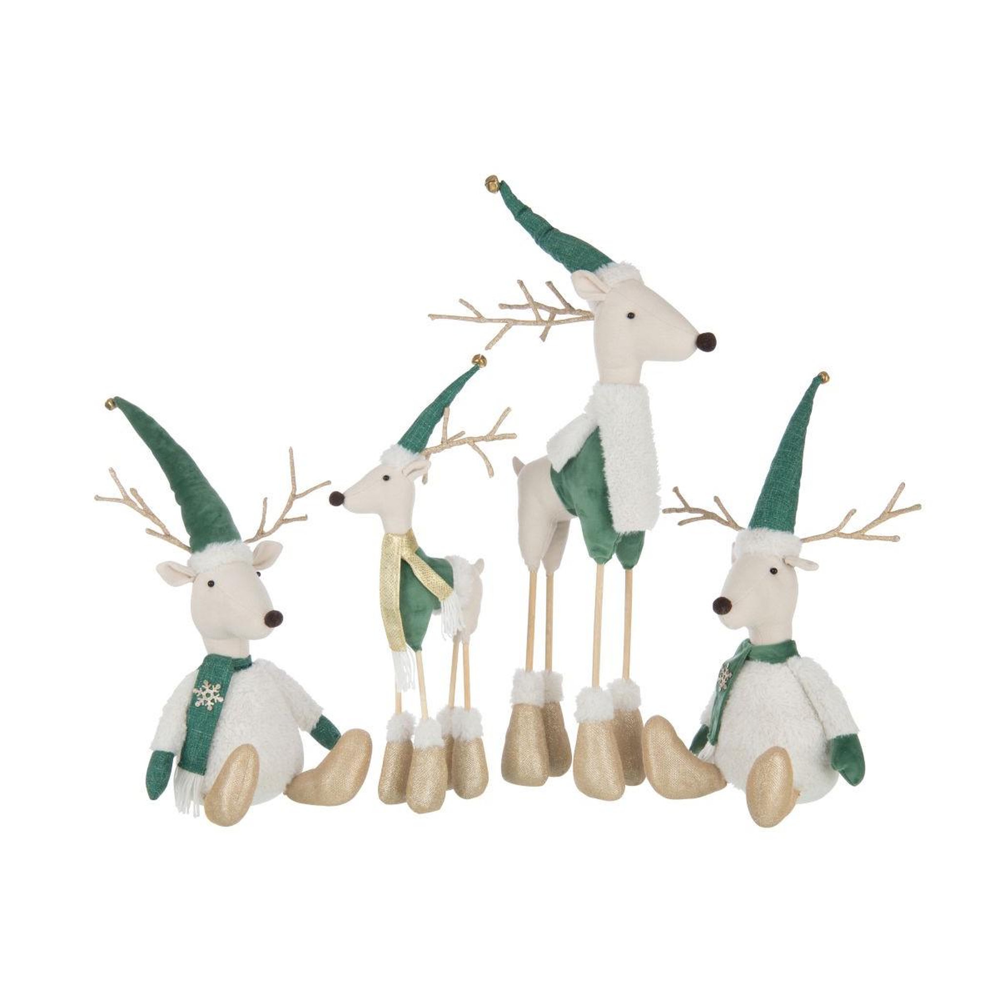 Voir la diapositive 2 : J-LINE Statue déco renne  debout  87cm multicolore