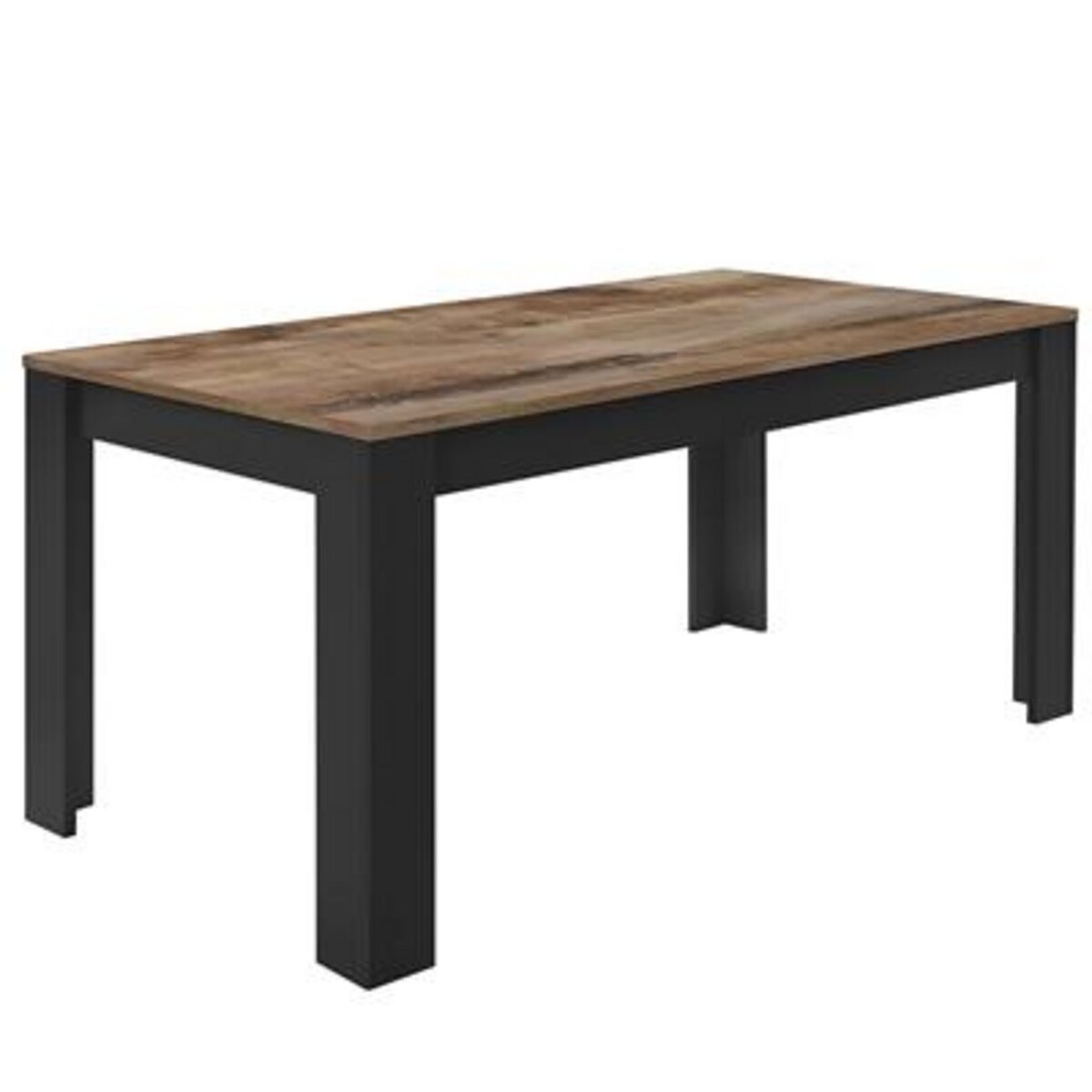 HAPPYMOBILI Table 180 cm noire et couleur bois moderne SICILIA