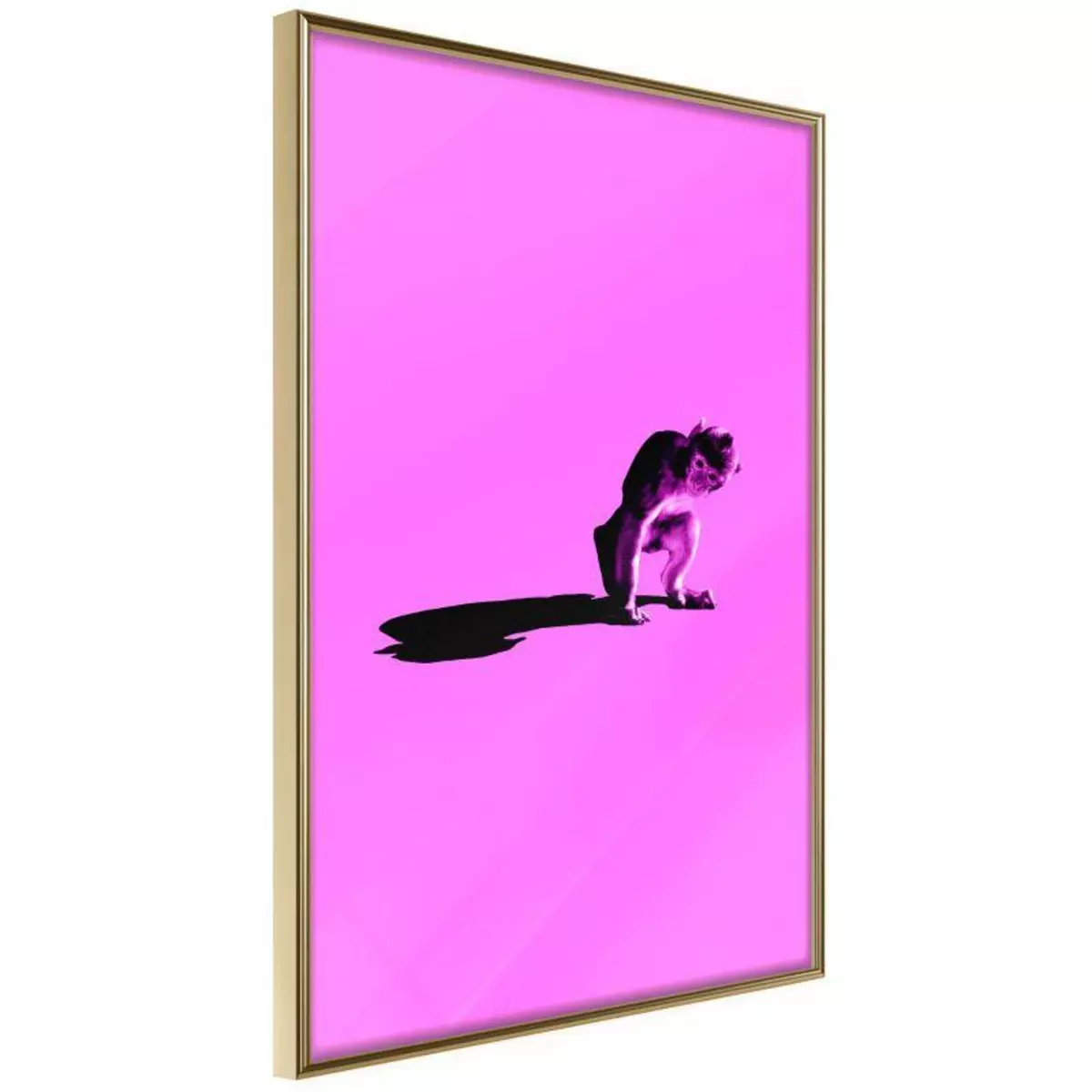 Paris Prix Affiche Murale Encadrée  Monkey on Pink Background 