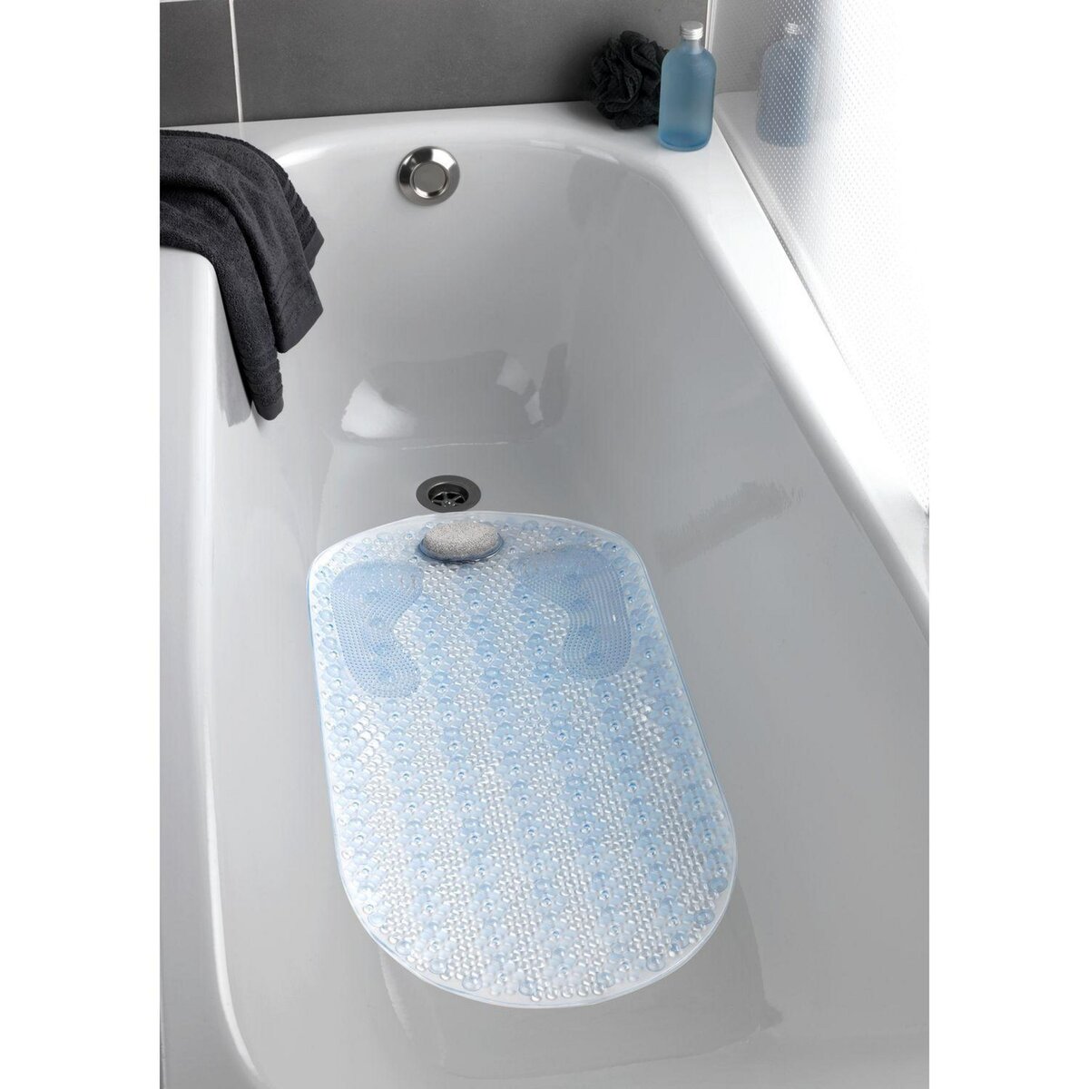Wenko Tapis de baignoire soin des pieds Oly - L. 80 x l. 40 cm - Blanc