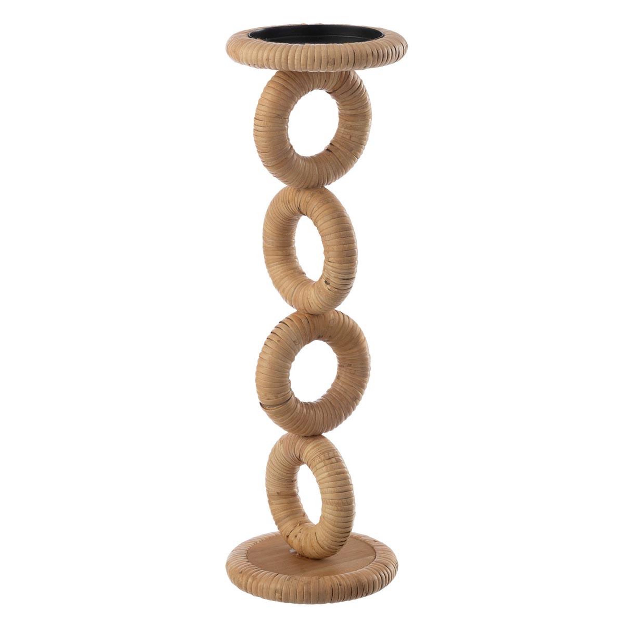 J-LINE Bougeoir en rotin  ring  45cm naturel