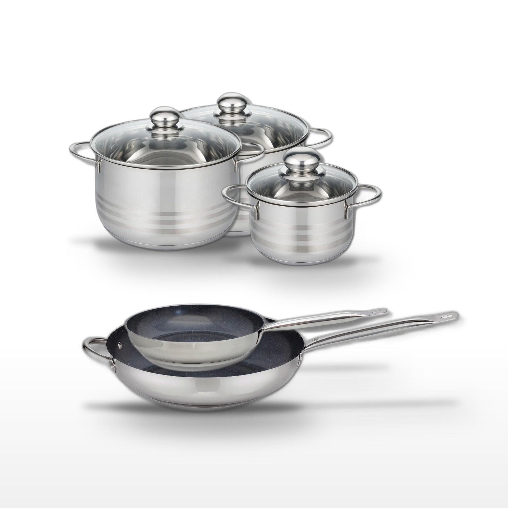 ELO Lot 2 poêles 24/32cm & 3 faitouts 16/20/24cm elo profi therm platinum
