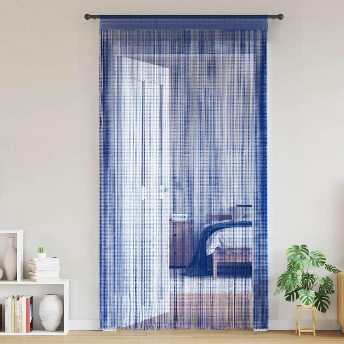 VIDAXL Rideau en fils 2 pcs 140 x 250 cm Bleu