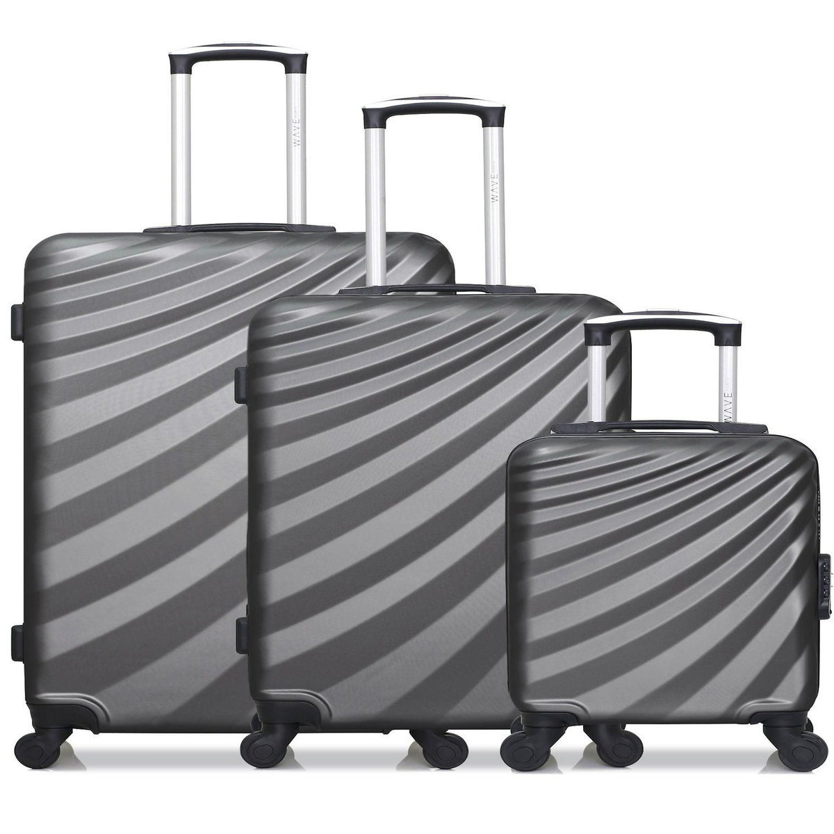 WAVE PARIS WAVE PARIS - Lot de 3 - Valise Grand format, valise weekend et valise cabine XXS DANUBE