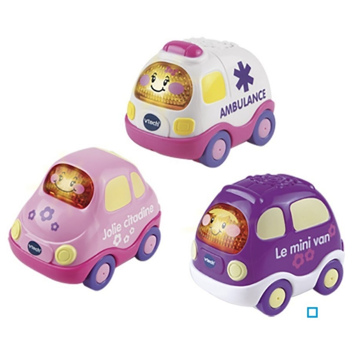 Véhicule miniature bébé VTECH Tut Tut Bolides Coffret trio rose